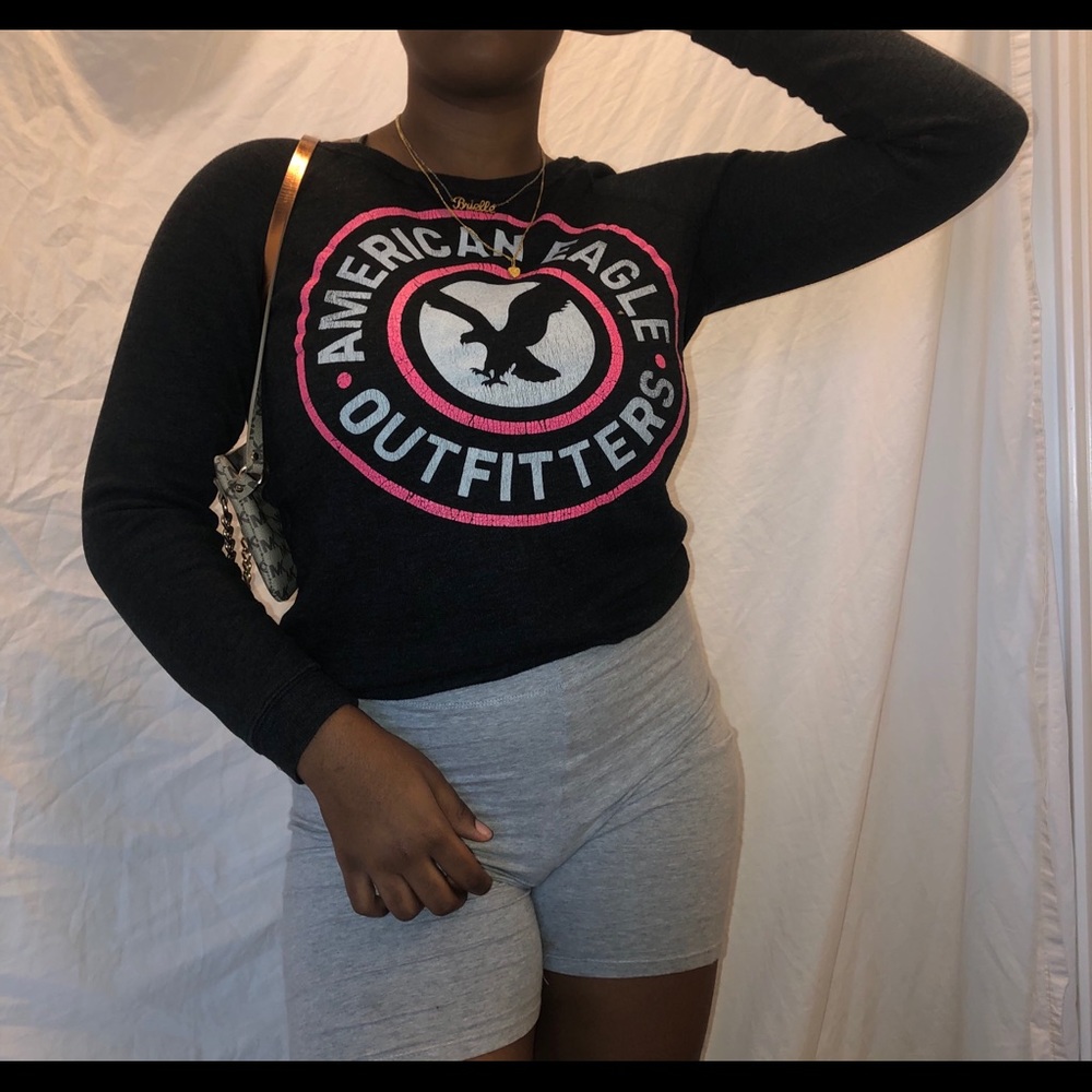 Grey American Eagle crewneck sweater